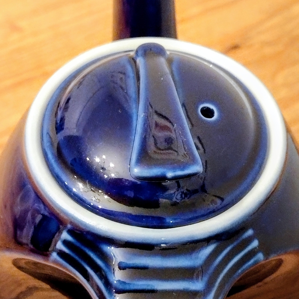 Vintage Hall Aeroflow Sundial Teapot Cobalt Blue 6 Cup USA - Picture 12 of 13